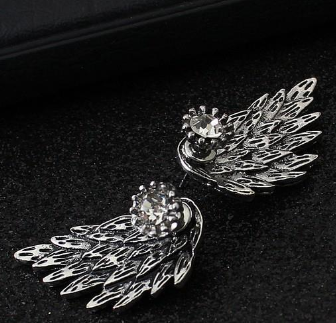 Vintage 3D Angel Wings Earrings Image 4