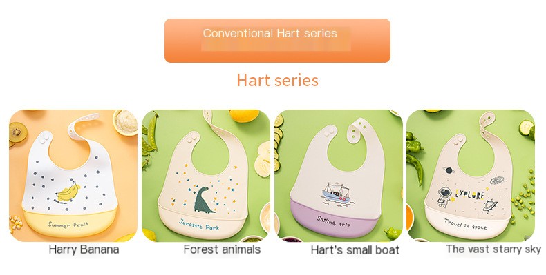 Soft Waterproof Silicone Baby Bib Image 1