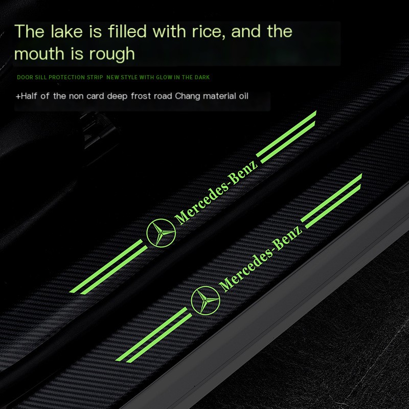 Kit Adesivo de Carbono de Soleira de Porta de Carro image