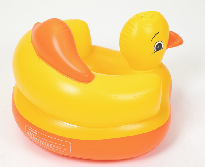 Wholesale thickened inflatable yellow duck child seat infant inflatable seat baby learning sofa