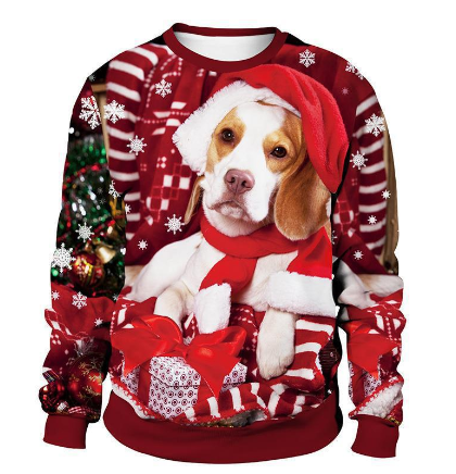 Christmas Animal Print Pullover 5