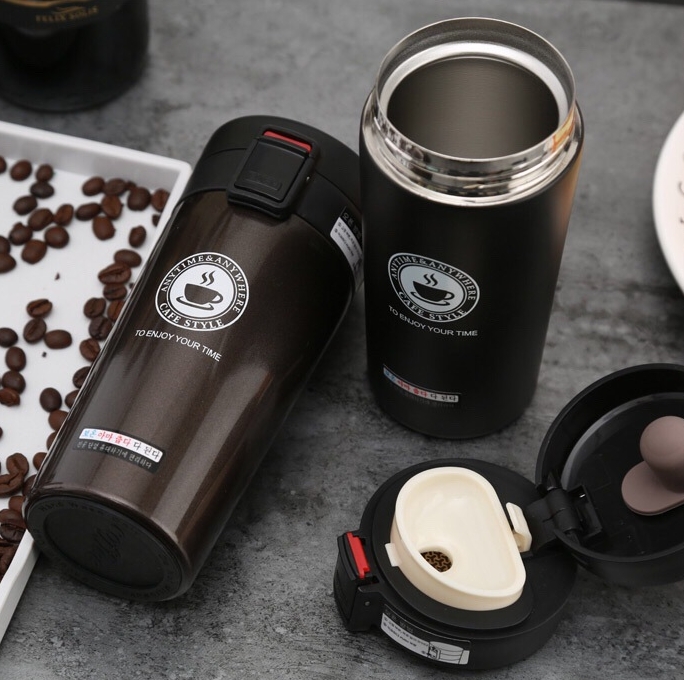 V-shaped coffee bouncing thermos cup