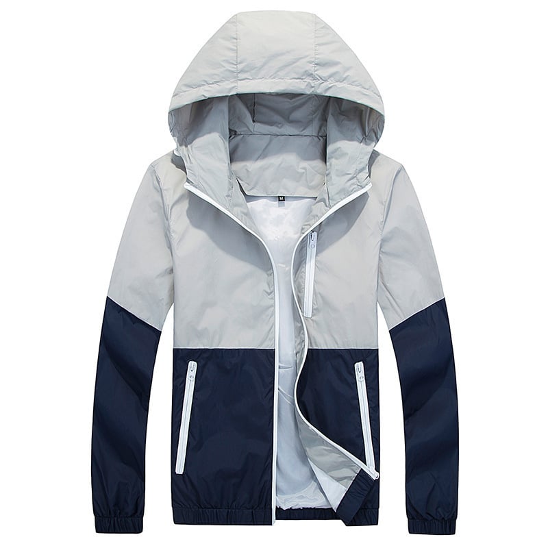 Men's Jacket Spring And Autumn Thin Hooded Couple Fashion Trench image