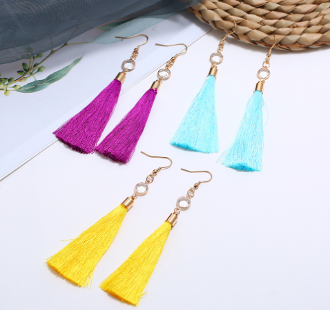 Water Drop Tassel Earrings