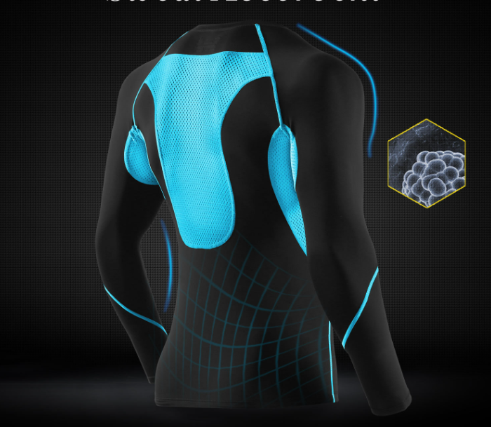 Quick-Dry Long Sleeve T-Shirt - Black and Blue