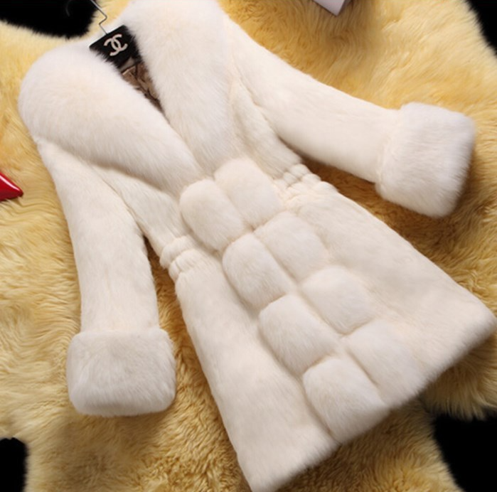 Faux Fur Collar Coat - Back View