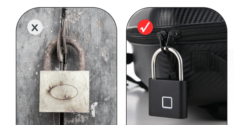 Fingerprint Padlock - Detail 1