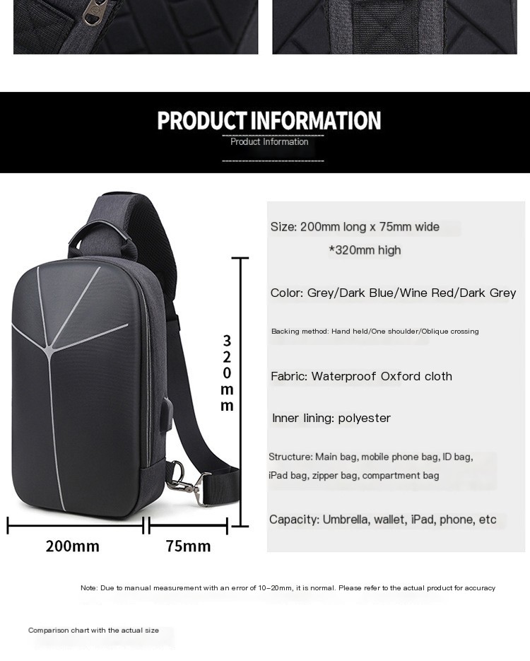 One-Shoulder Casual Multifunctional Anti-Theft Chest Bag Men