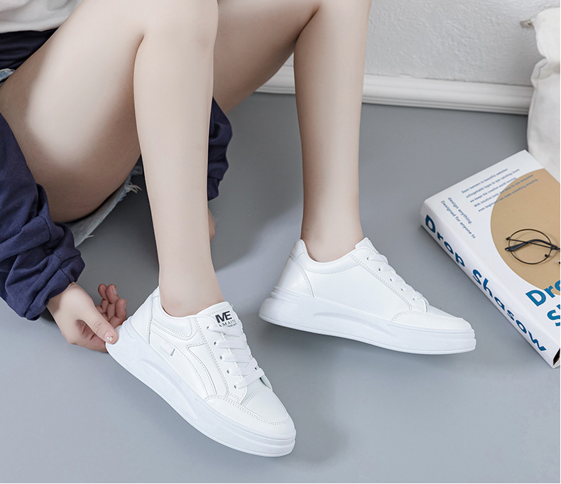 Stylish white women's sneakers