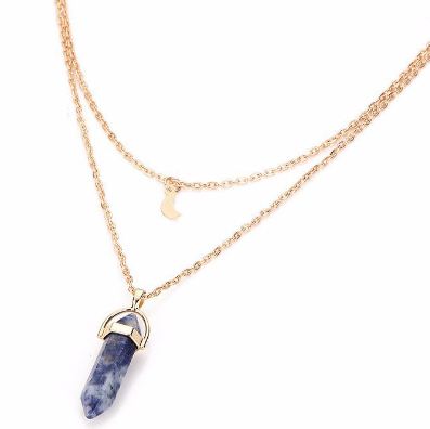 Moon Necklace - Blue