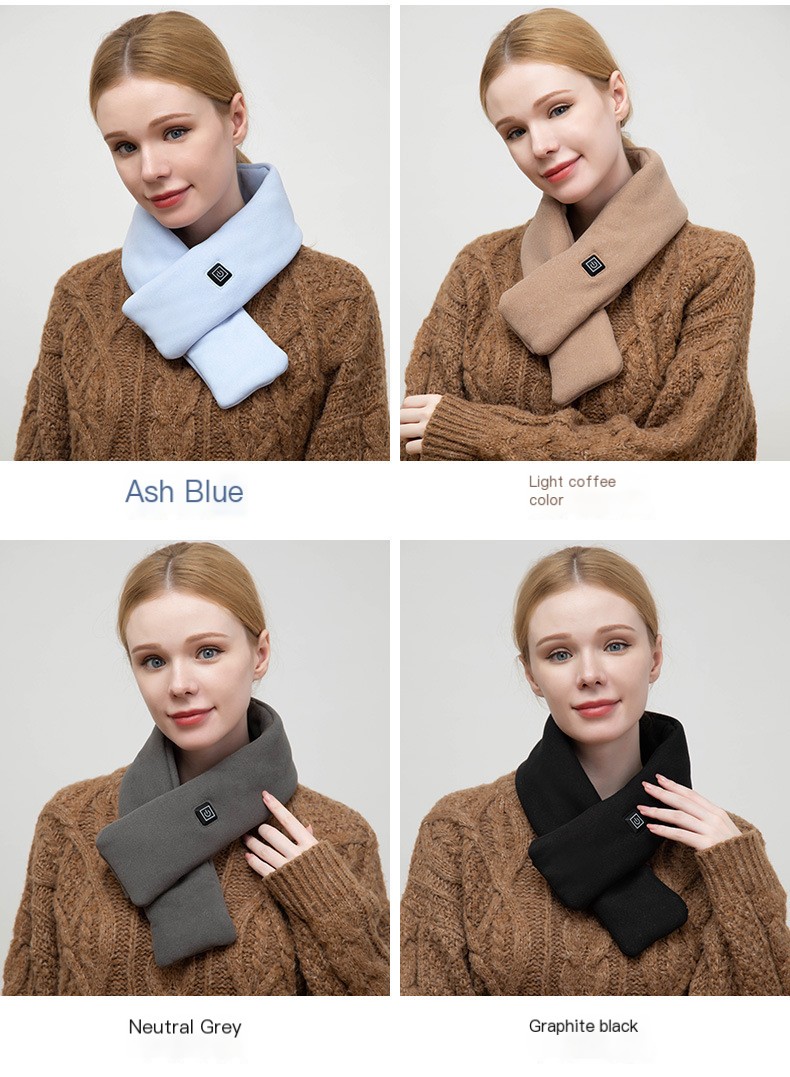 COOZYScarf? - Scarf with Heating Function to Keep Shoulders and Neck Warm in Cold Winter - BRILLIANT RED - ADULT