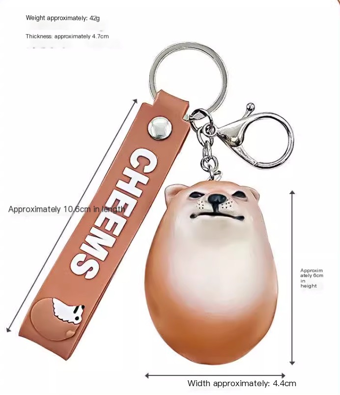 Cheems Dog Egg Keychain Image 1