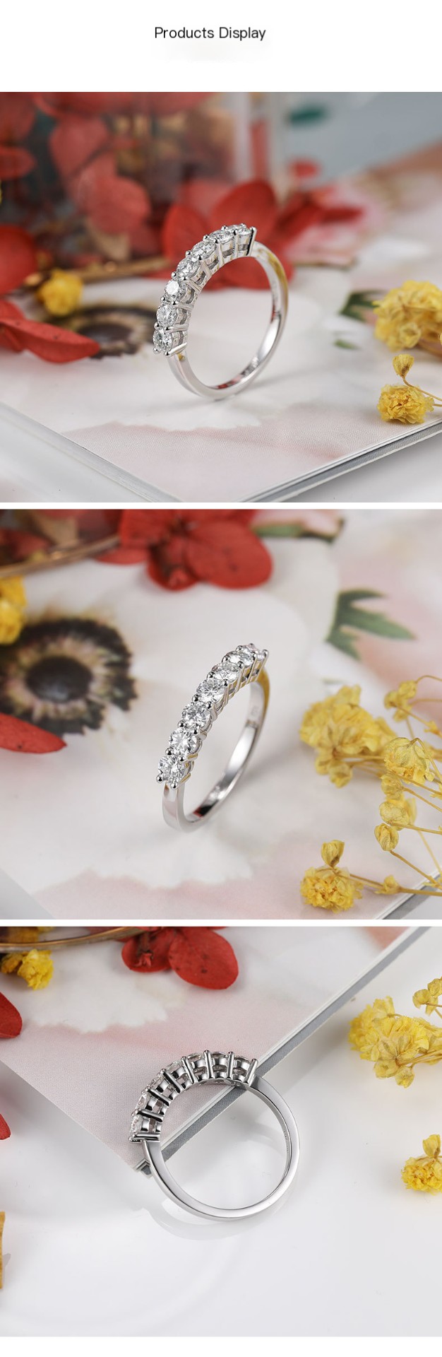 Moissanite Seven Diamond Ring