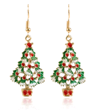 Christmas Tree Pendant Earrings 1
