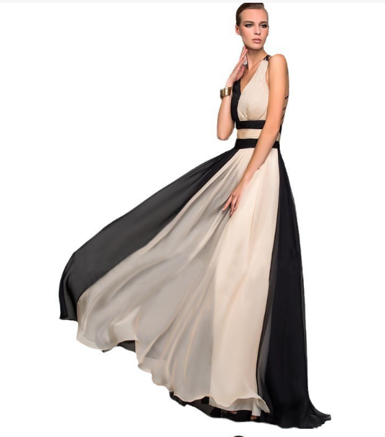 Fashionable color-block dress