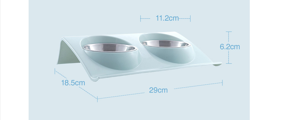 Stainless Steel Pet Double Bowl - Image 2