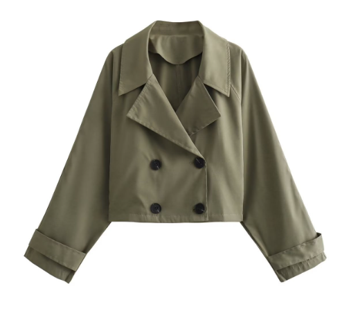 Autumn trench coat style short jacket women's trench coat image
