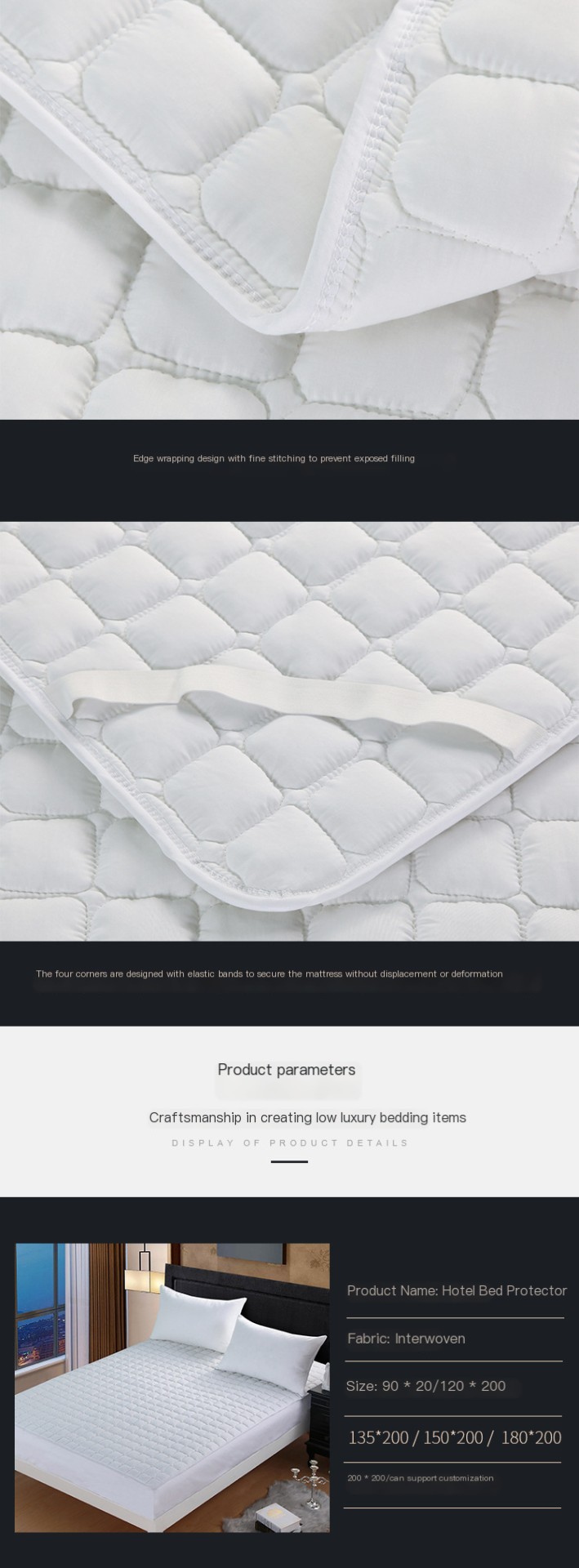 Stylish Hotel Bedding Protection Mat