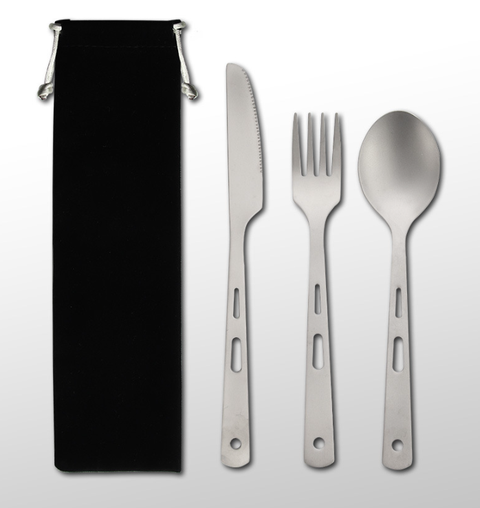 Titanium Knife, Fork, and Spoon Set 4