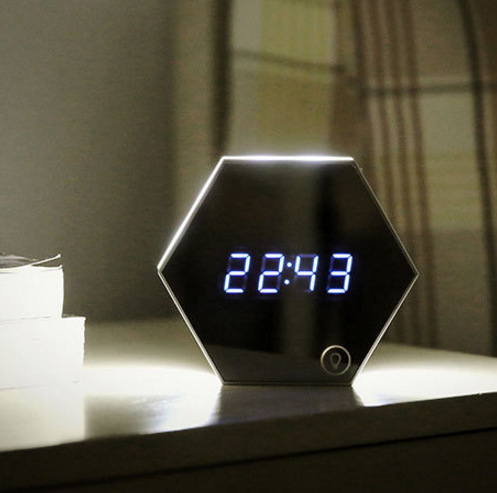 Mirror Alarm Clock Gold
