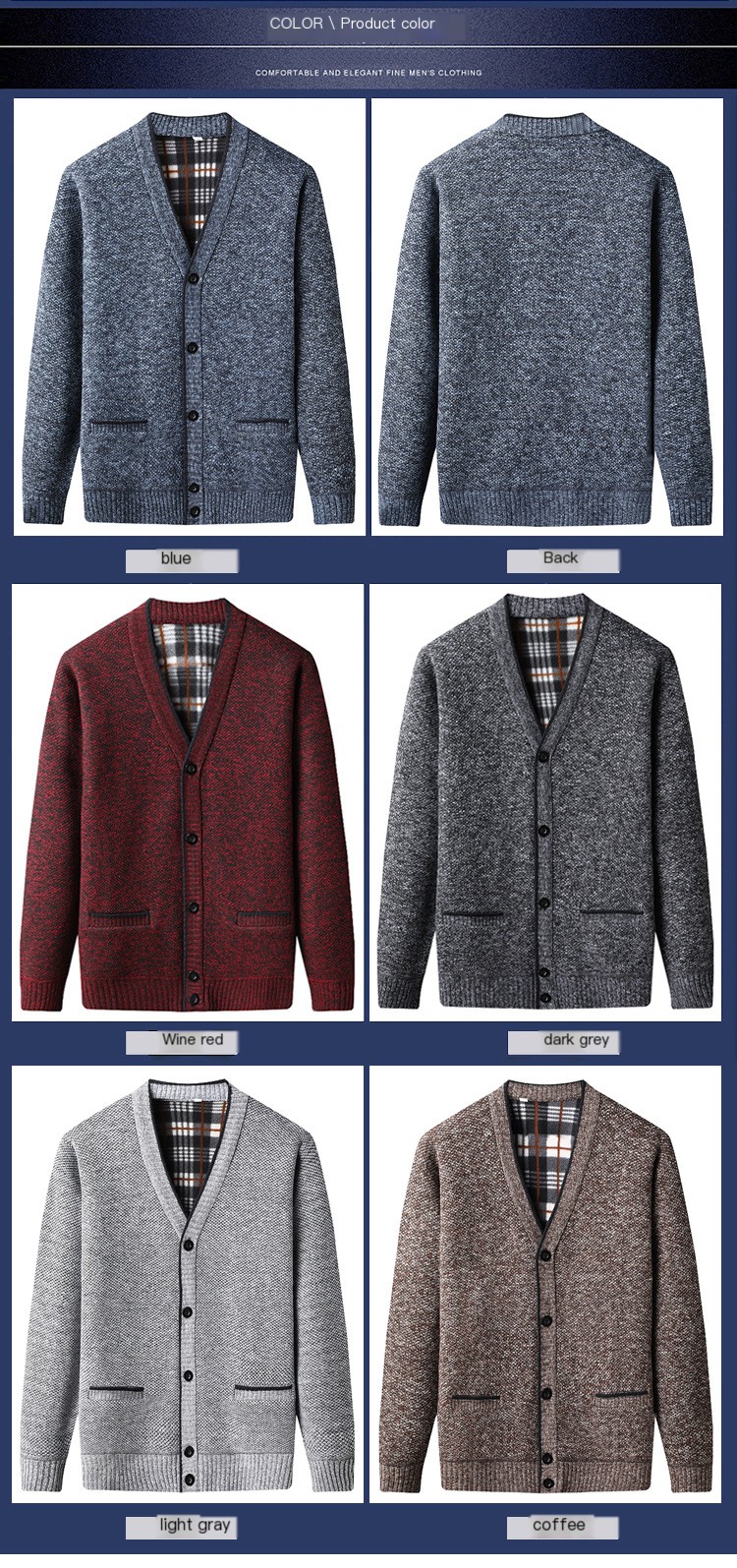 Men's Plush Knit Button Cardigan Sweater