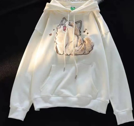 Embroidered Kitten Sweatshirt 3