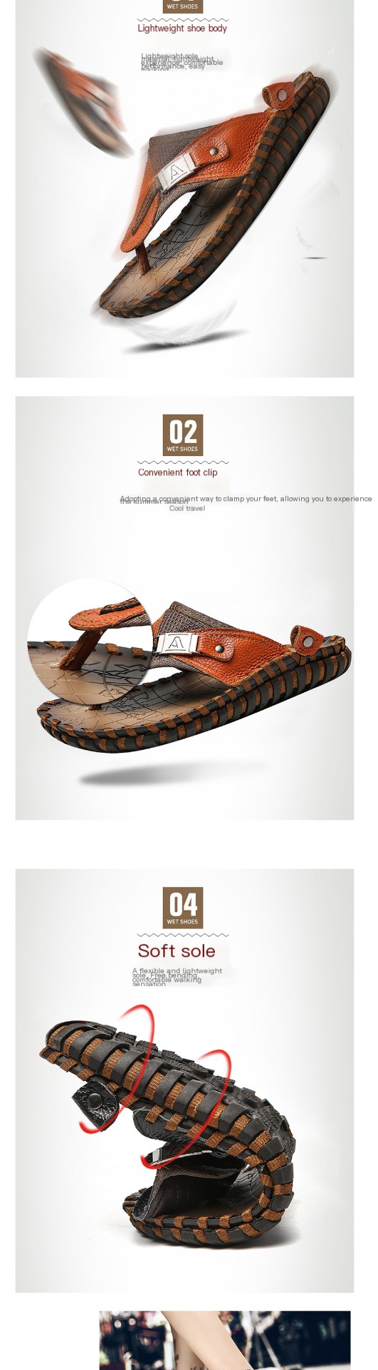 Handmade men's flip-flops