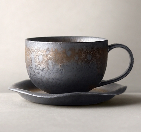 Black Handcrafted Latte Cup