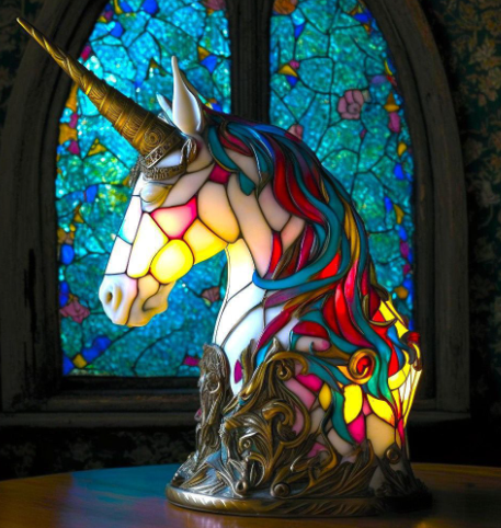 Handcrafted Animal Stained Glass Table Lamp