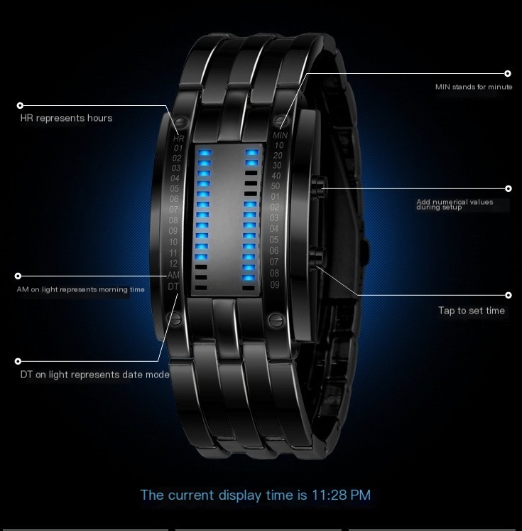 Fashionable LED Waterproof Watch 4