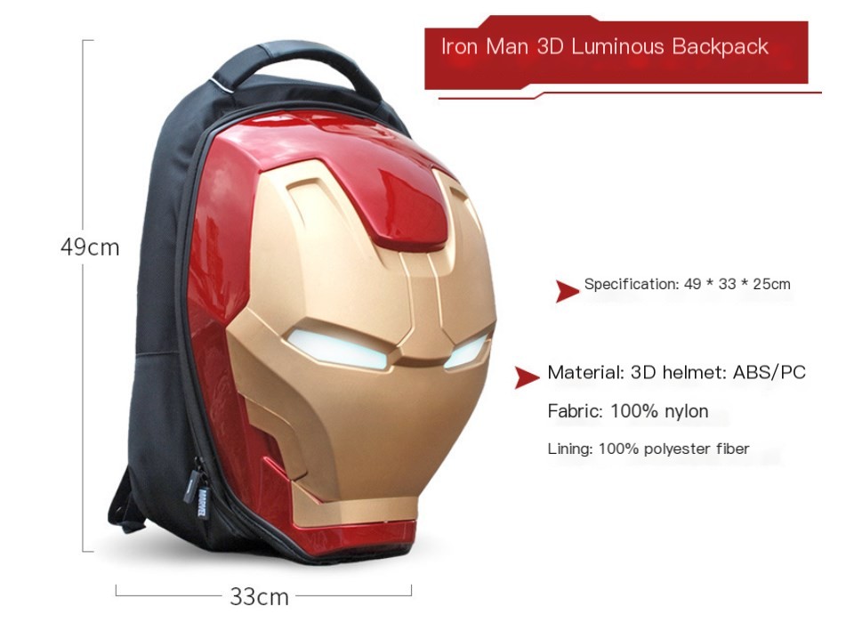 Iron Man Backpack Front View