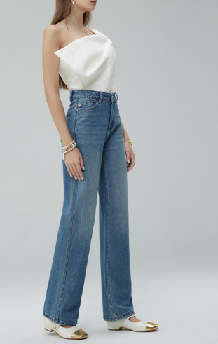 Women's Cat Whisker Washed Ripped Straight Leg Jeans 3