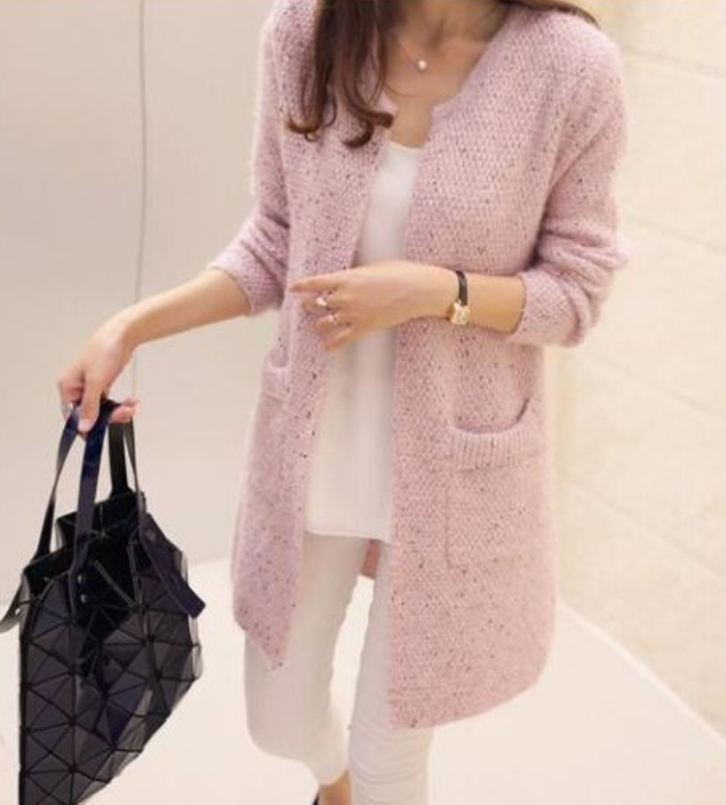 Mohair Pocket Cardigan Pink