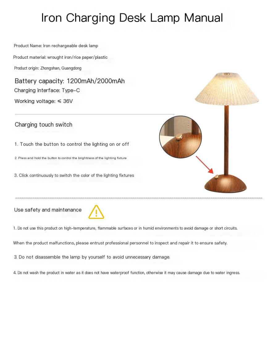 Bedside lamp in the bedroom