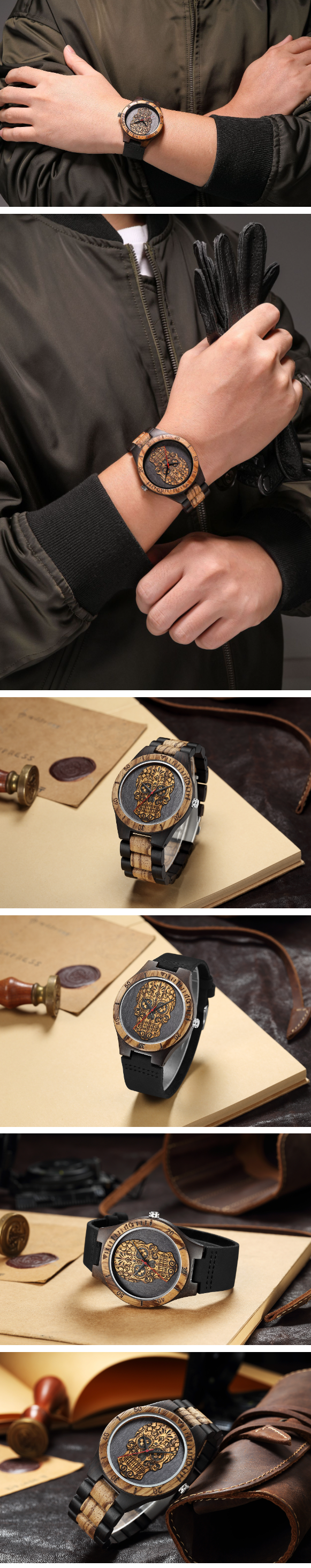 Skull Wooden Watch