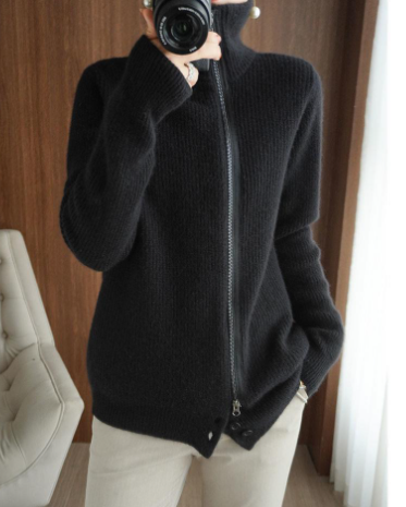 Woolen Knit Cardigan Front View