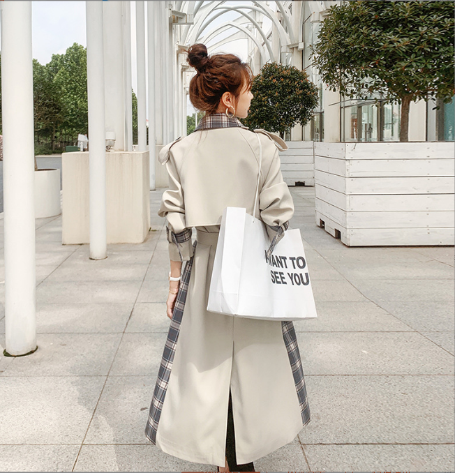 Trench Coat and Plaid Skirt Set Image 2
