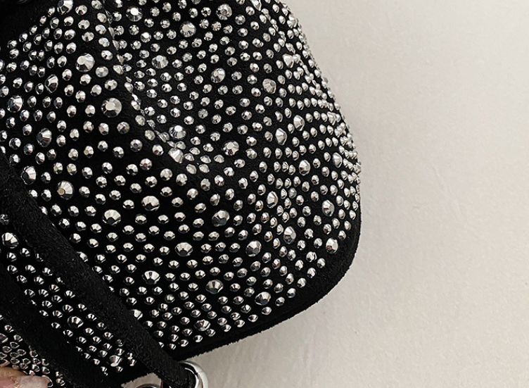 Rhinestone Bucket Bag - Silver