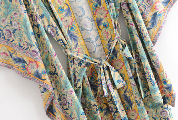 Fengwei Print Long Kimono Cardigan Image 9