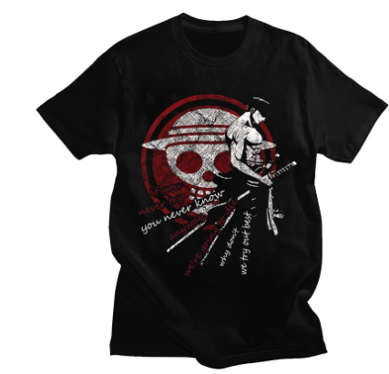 Back View of Oni Samurai Drip T-Shirt
