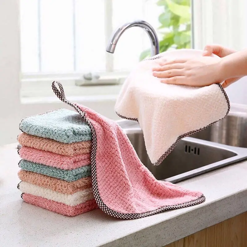 1 Super Absorbent Kitchen Cleaning Cloths: Lint-Free, Non-Stick, Machine Washable, Reusable, Hand Towel for Kitchen, Bathroom, Car and Window. image