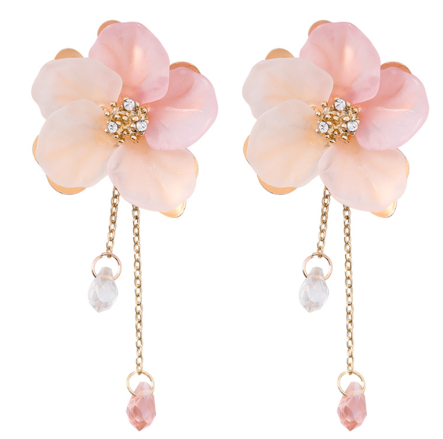 Shell Flower Tassel Earrings 1