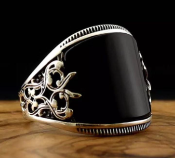 Black Hand-painted Ring