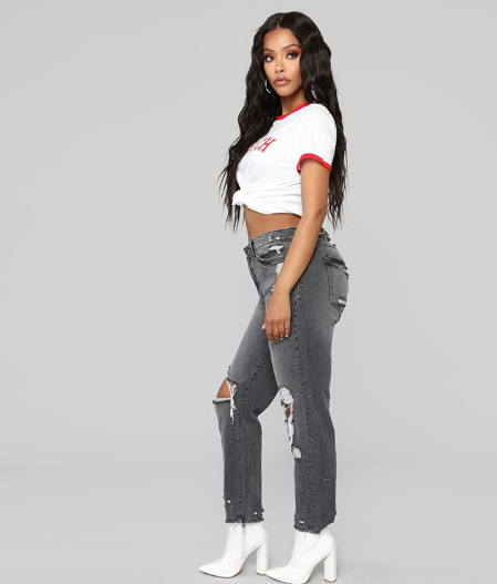 破洞小脚裤 Image 1