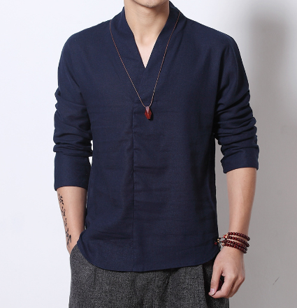 Retro Linen Long Sleeve Shirt Image 3