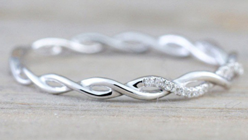 Anillo Torcido de Plata Esterlina S925 3