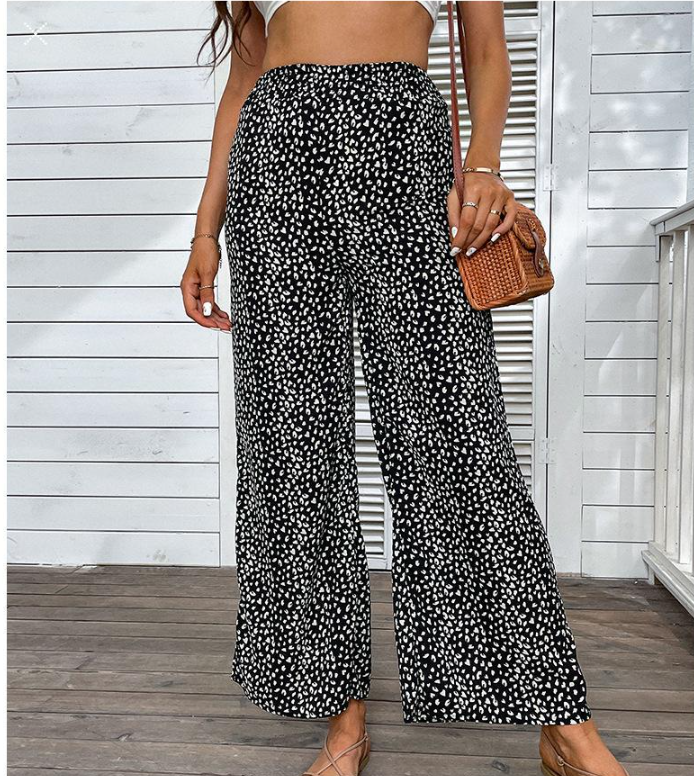 WOLFF Animal Print Pants - Schwarz