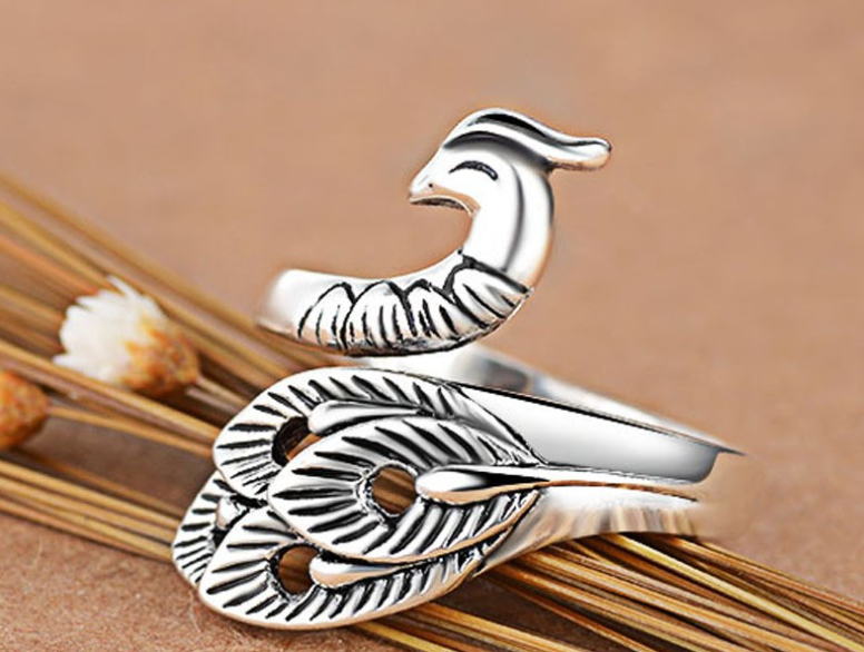 Anillo de pavo real vintage, imagen 2