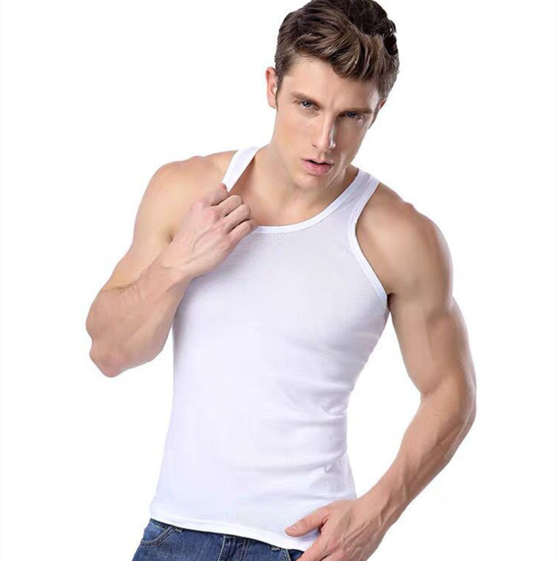 Men's Round Neck Vest White