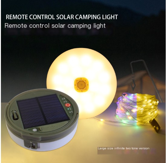 ZielonySolar Camping String Lights USB Rechargeable Hanging Camping Lantern Outdoor Waterproof with Remote for Hiking Camper Tent Patio